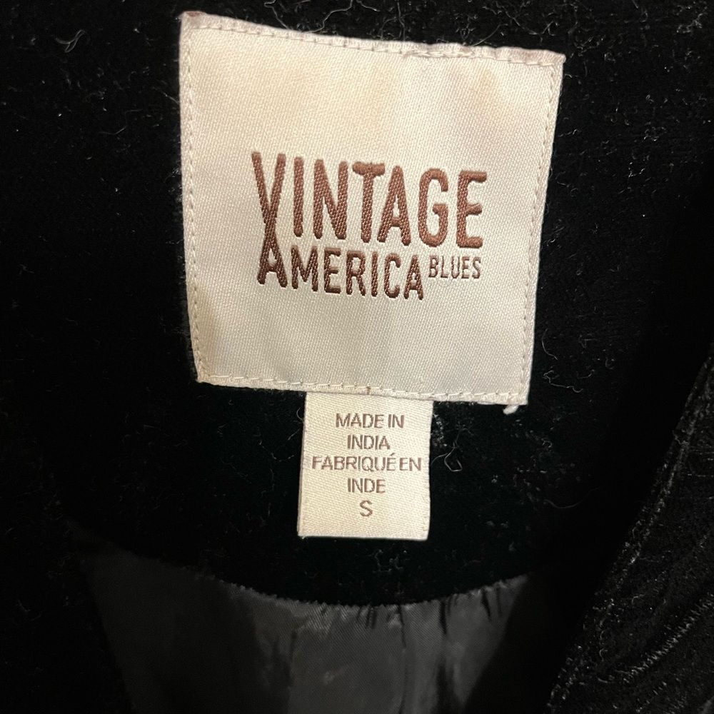 Vintage America  Blues Black Velvet Embellished Jacket - Picture 5 of 11